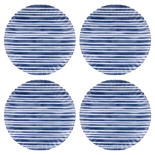 8.75" Blue Stripe Melamine Plates, 4ct. by Celebrate It™